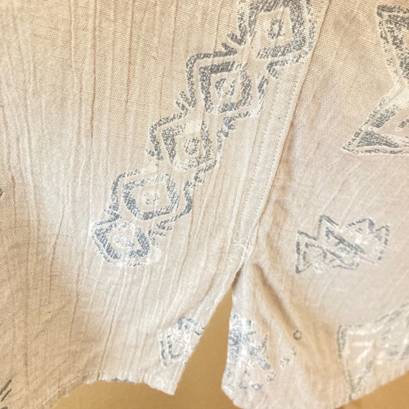 Mens Shirt vintage shirt short sleeves loose fit open collar soft rayon linen - Picture 9 of 10